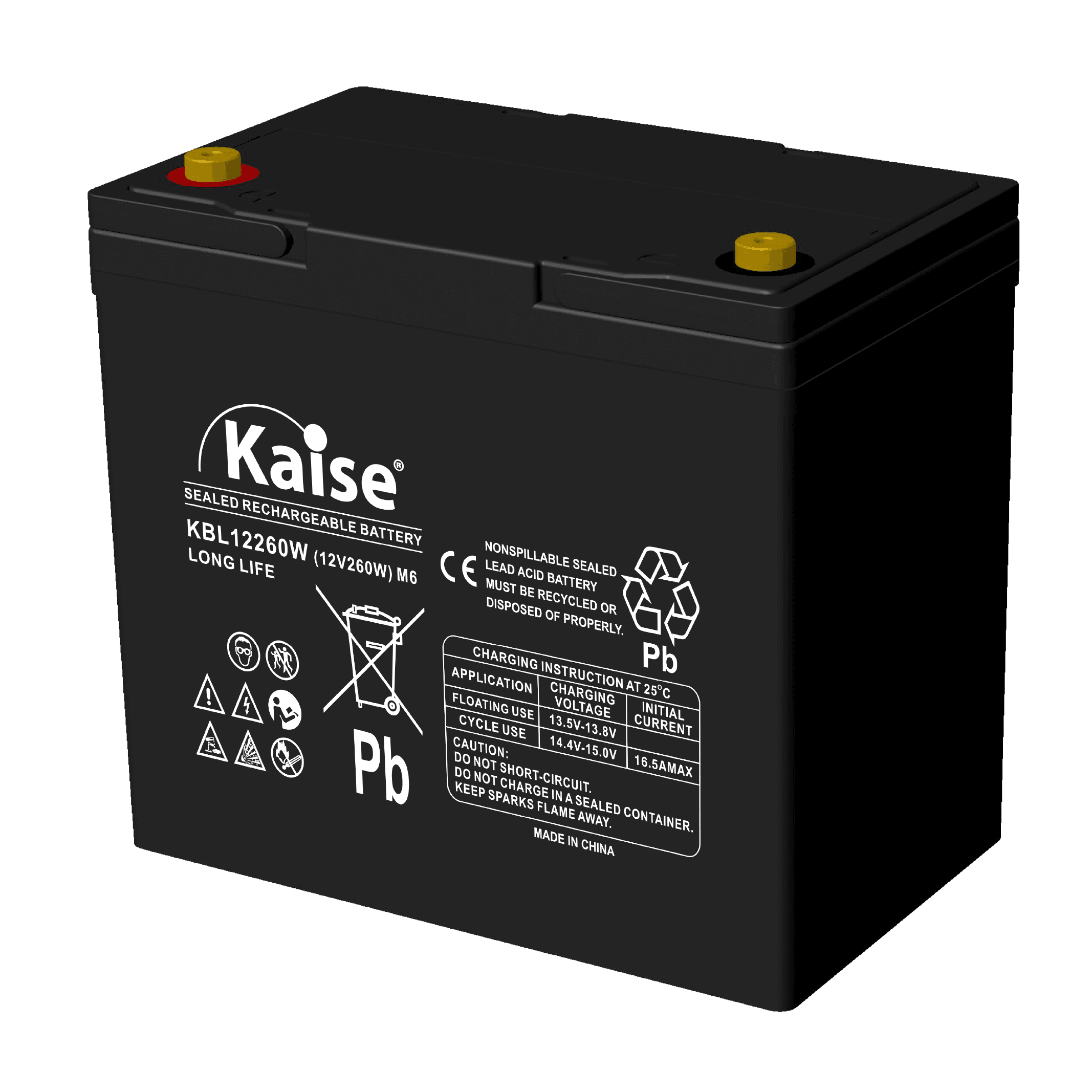 Batería VRLA AGM High Rate 12V 55Ah Kaise KBL12260W