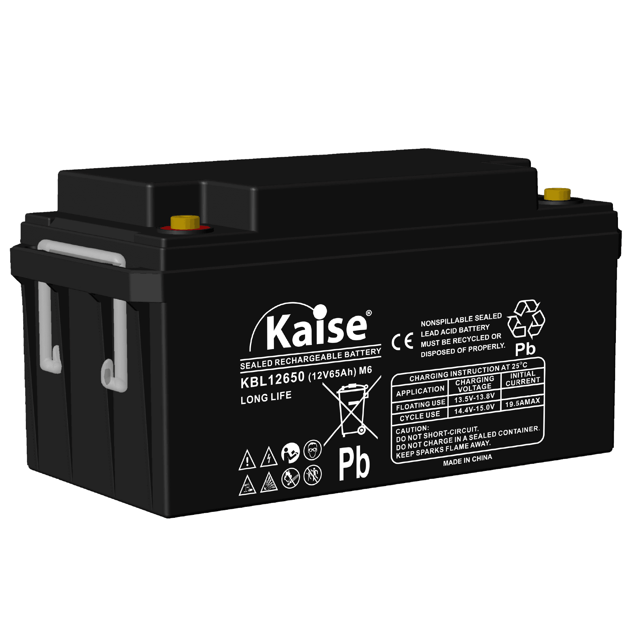 Batería VRLA AGM Long Life 12V 65Ah Kaise KBL12650